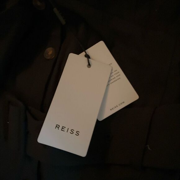 NWT REISS Vita Stretch Cotton Blend Black Midi Dress - Picture 12 of 13